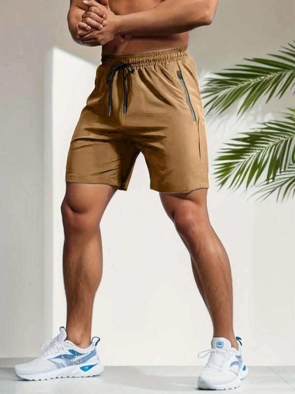 Men's Pocket Drawstring Waist Shorts, Regular Fit Casual Comfy Breathable Shorts, Men's  Summer Bottoms for Daily Wear