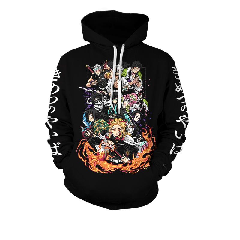 Unisex Demon Slayer Hoodie - 3D Anime Printed Hooded Sweatshirt for Men and Women - Casual, Long Sleeve