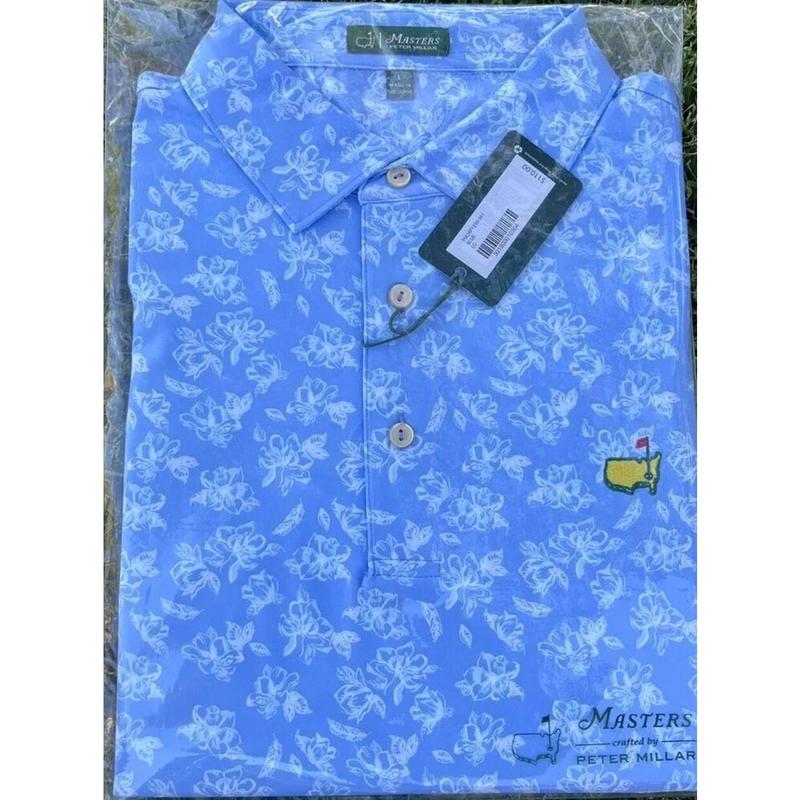 2024 Masters Peter Millar Augusta National Large L Azalea Blue Floral - Premium Quality Golf Apparel