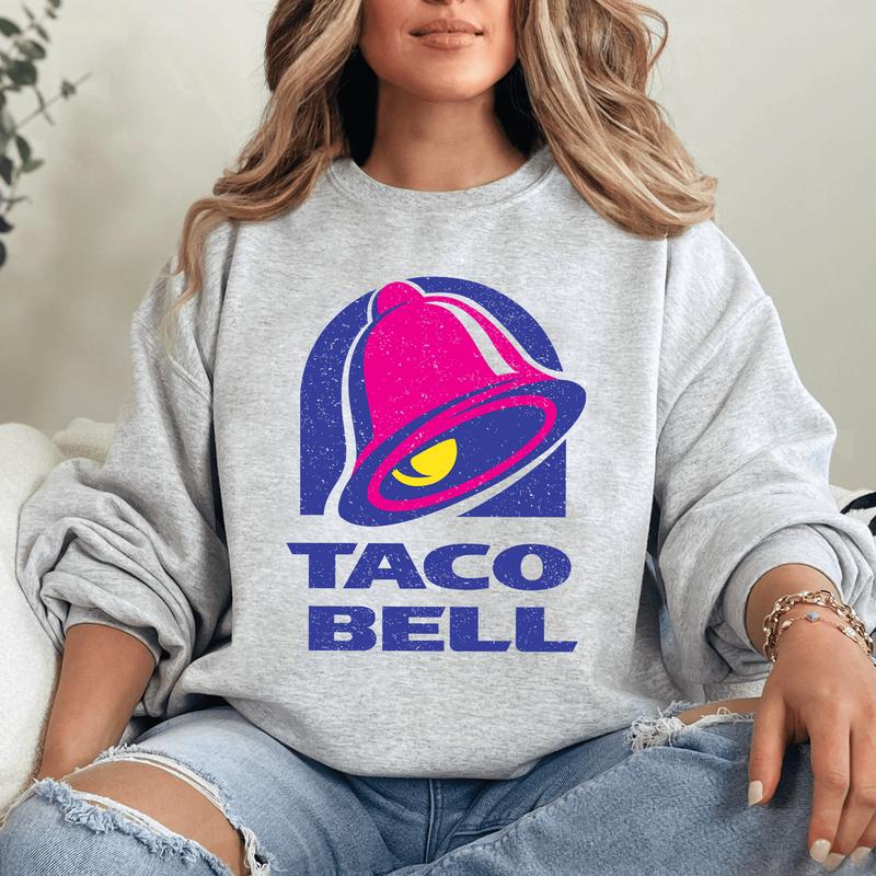 Classic Vintage Taco Bell Sweatshirt - Perfect Taco Lover Gift Idea Foodie Crewneck Trendy Oversized Sweatshirt, Shirt For Men, Women