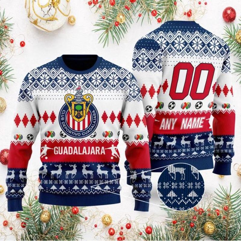 Liga MX C.D. Guadalajara | Personalized Name & Number Specialized 2021 Concepts Ugly Sweater V2