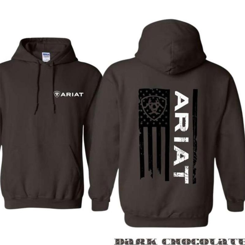 Ariat Hoodie - Classic American Flag Design with Bold Ariat Men Logo, Perfect for Western Lifestyle Enthusiasts, Comfortable Unisex Hoodie for Patriotic Style and Everyday Wear Menswear Sweaters Branding