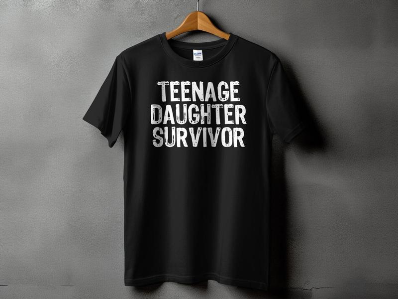 Funny Teenage Daughter Survivor T-Shirt, Parent Humor Shirt, Graphic Tee, Sarcastic Family Clothing