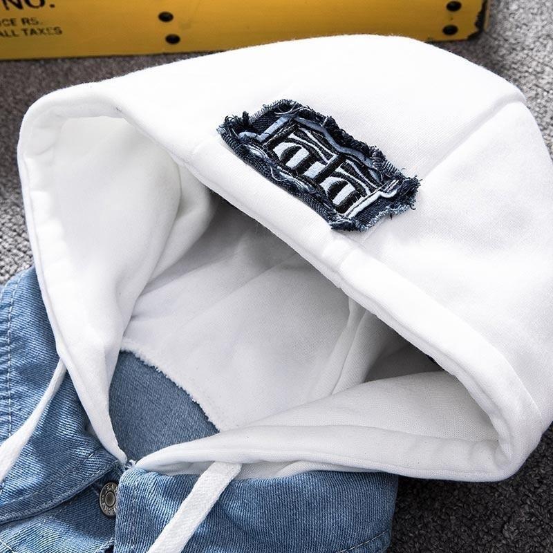 Men's Hooded Denim Streetwear Jeans Jacket