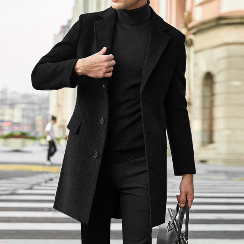 New Woolen Men's Coat Thickened Single-Breasted Clothes