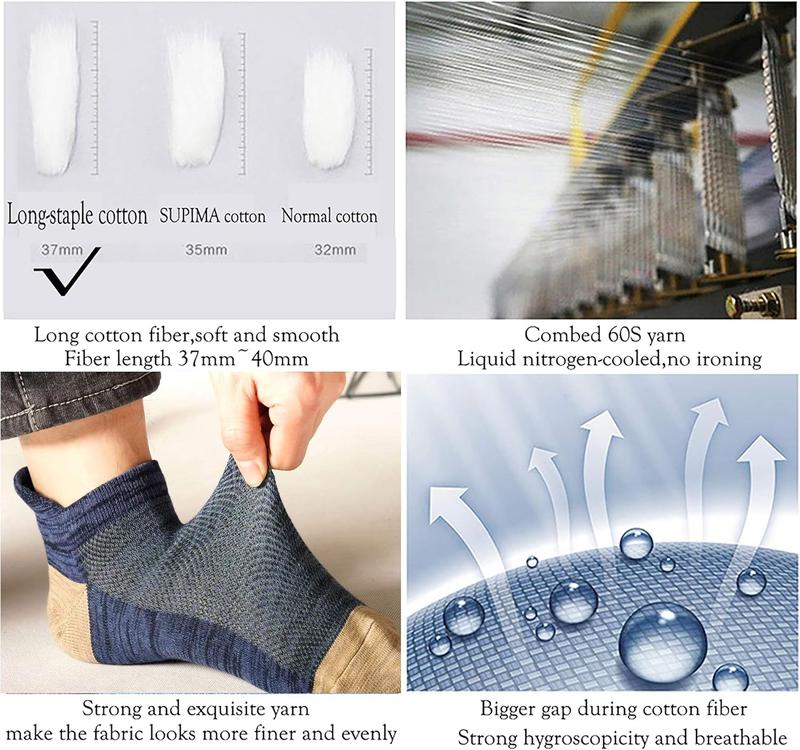 Ankle Low Cut Socks for Men Women Short Cotton Casual Anti-Skid Moisture Wicking Socks