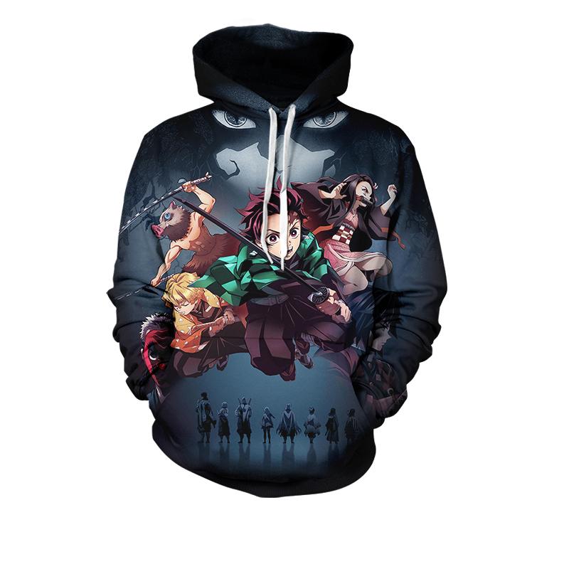 Unisex Demon Slayer Hoodie - 3D Anime Printed Hooded Sweatshirt for Men and Women - Casual, Long Sleeve