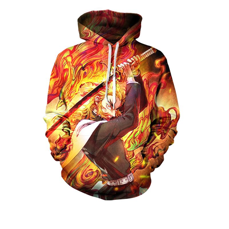 Unisex Demon Slayer Hoodie - 3D Anime Printed Hooded Sweatshirt for Men and Women - Casual, Long Sleeve