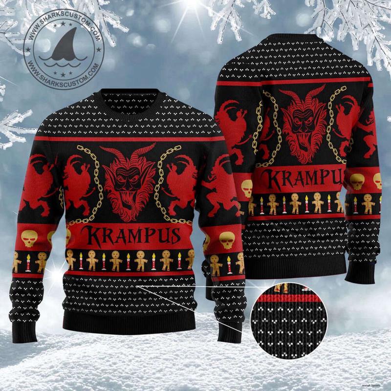 Get Festive with Krampus 2024 Ugly Christmas Sweater - Funny Holiday Apparel in US Size