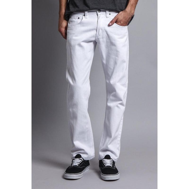 Men's Slim Fit Colored Jeans (White)