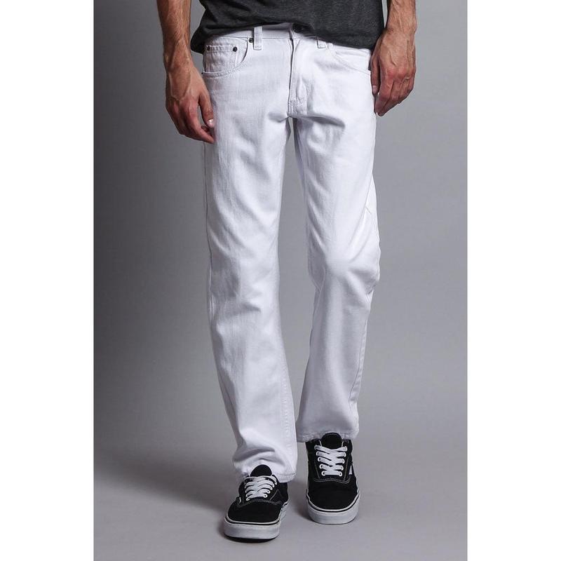 Men's Slim Fit Colored Jeans (White)