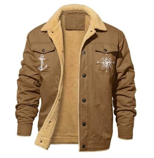 Men's Retro Western Fleece Jacket | Warm Lined Winter Trucker Jacket with Multiple Pockets