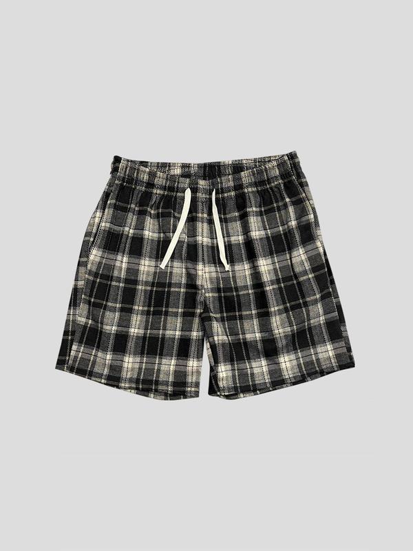 Men's Plaid Print Drawstring Waist Shorts, Regular Fit Casual Pocket Design Shorts for Summer, Men's Bottoms for Daily Wear