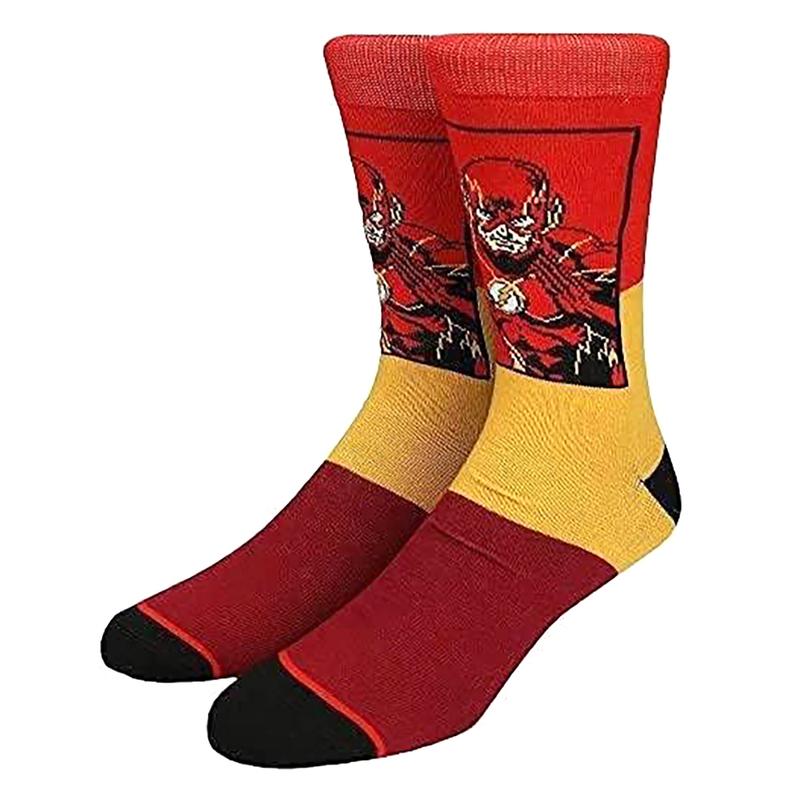 DC Comics Justice League Men's The Flash Batman Superman Adult 3-Pack Mid-Calf Superhero Crew Socks