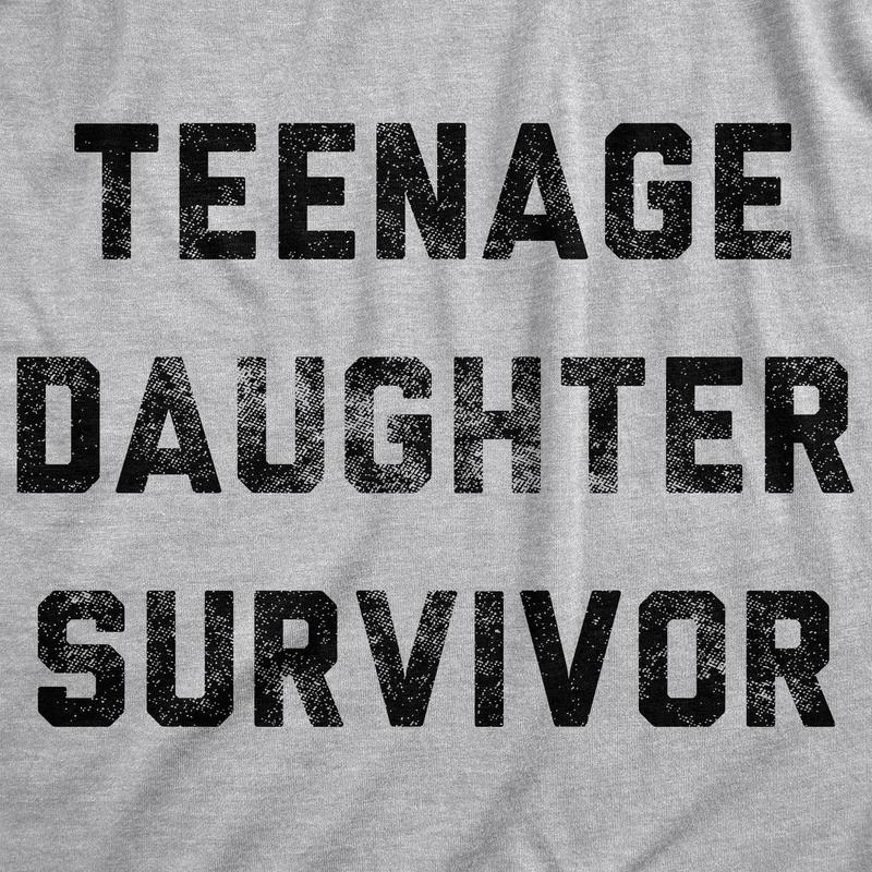 Mens Teenage Daughter Survivor T shirt, Funny Fathers Day Tee For Dad, Fathers Day Cotton Shirt, Full Colors, Full Sizes, Gift For Dad Menswear Top