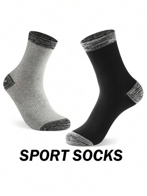 Men's Patchwork Mid-calf Socks, Casual Comfy Breathable Anti Slip Crew Socks for Daily Wear, Men's Socks for All Seasons