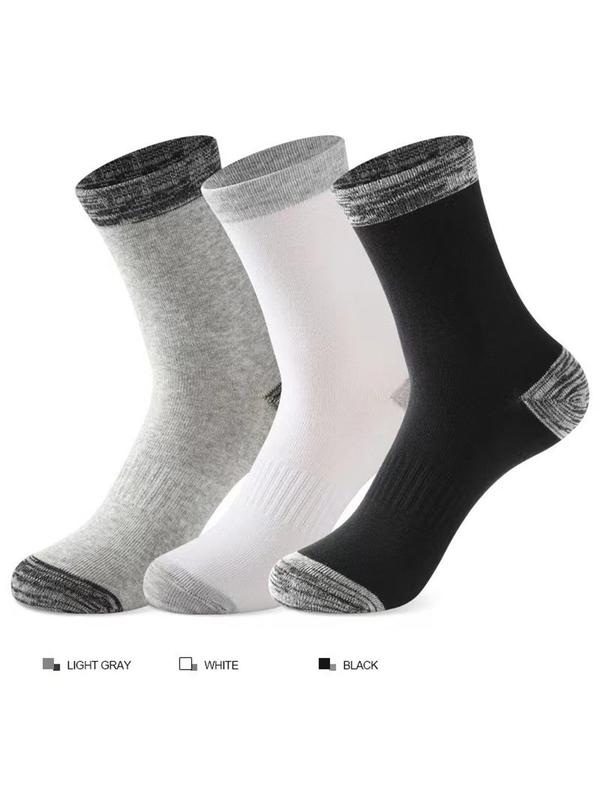 Men's Patchwork Mid-calf Socks, Casual Comfy Breathable Anti Slip Crew Socks for Daily Wear, Men's Socks for All Seasons