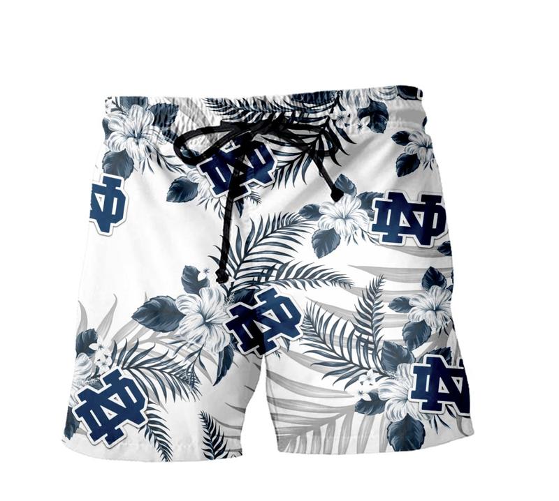 Notre Dame Fighting Irish Hawaiian Clothing Tropical Flower Aloha Summer Hawaiian Day