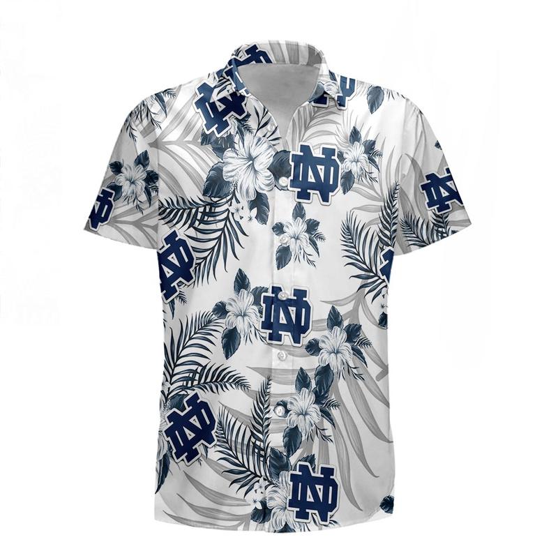 Notre Dame Fighting Irish Hawaiian Clothing Tropical Flower Aloha Summer Hawaiian Day