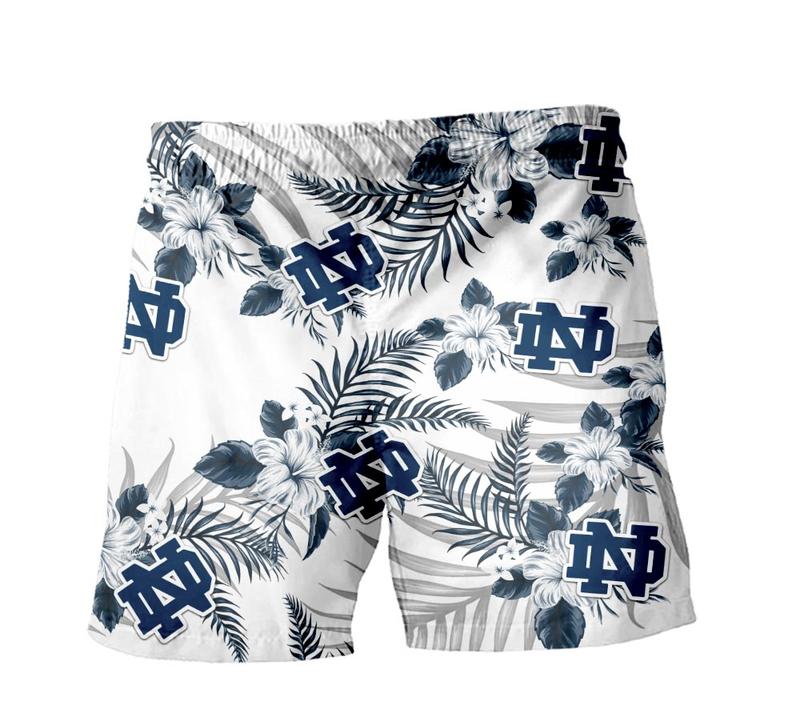 Notre Dame Fighting Irish Hawaiian Clothing Tropical Flower Aloha Summer Hawaiian Day