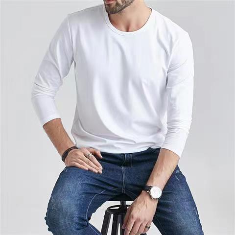 4 Pack: Men's Shirts Long Sleeve Cotton Tee Crew Neck Oversize Tops Casual Loose Fit Knitted T Shirts