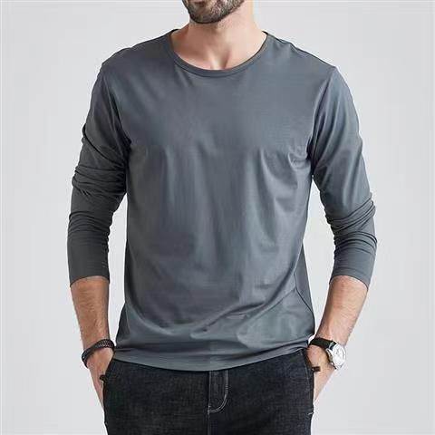 4 Pack: Men's Shirts Long Sleeve Cotton Tee Crew Neck Oversize Tops Casual Loose Fit Knitted T Shirts