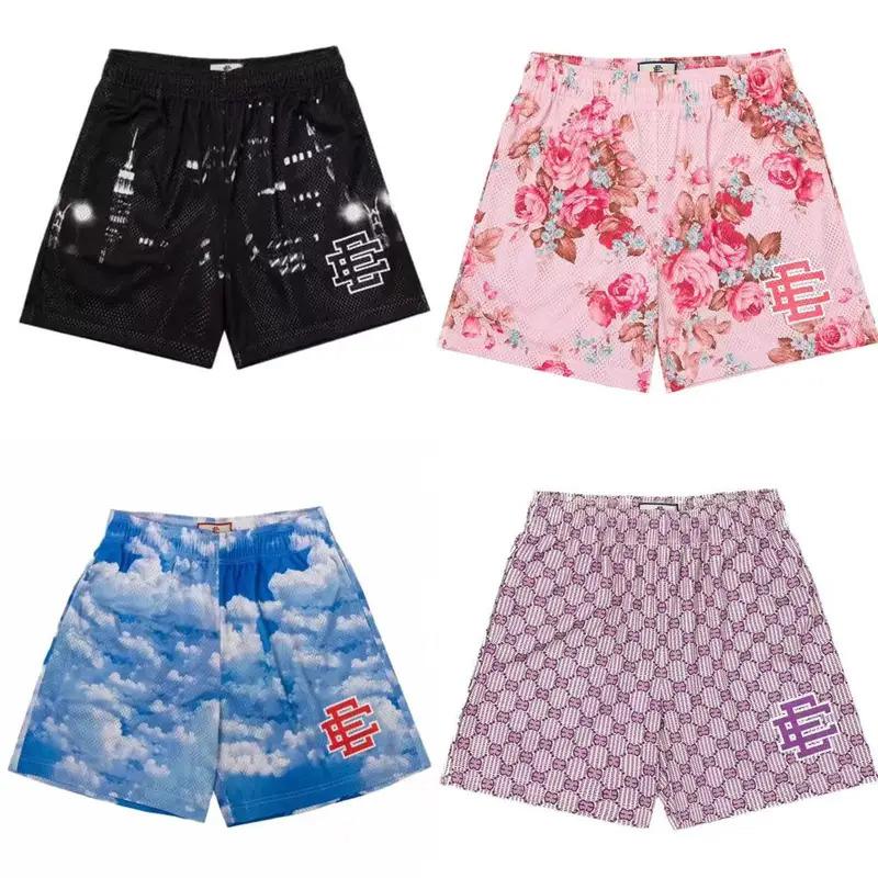 trendyNew Summer Eric Emanuel EE Basic Mesh Short Classic Floral Printed Gym Shorts Men's Gym Basketball Sports Beach Shorts