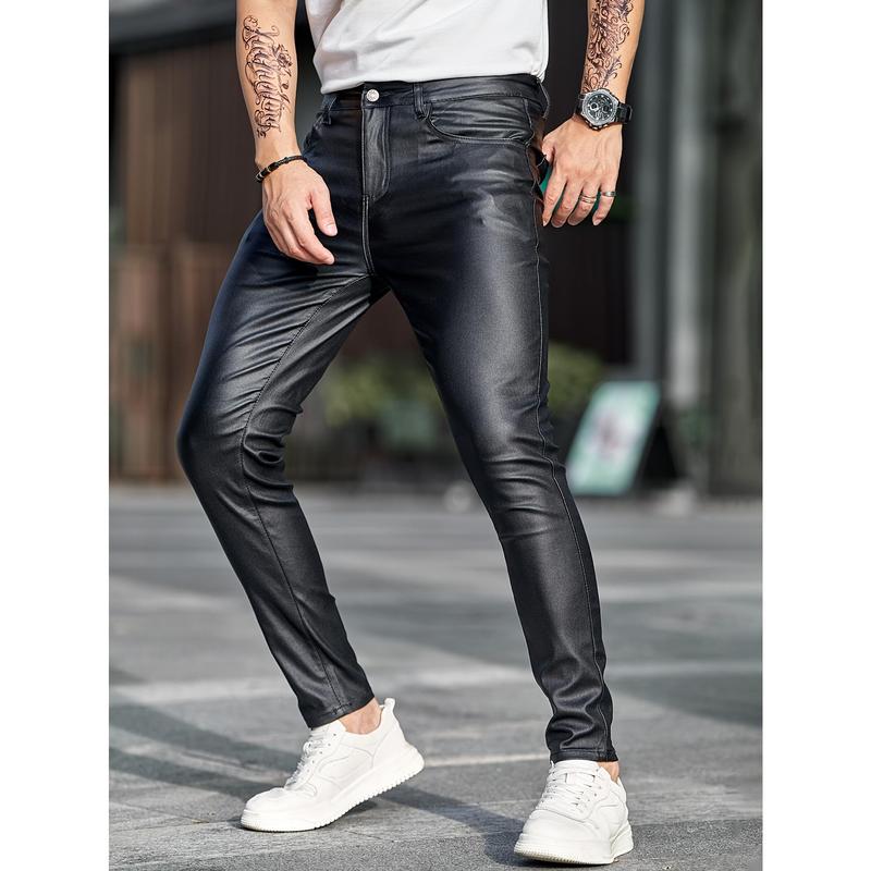 Mens ultra-stretch skinny jeans-fashion chic street style with durable coated finish-ultra-comfortable casual wear