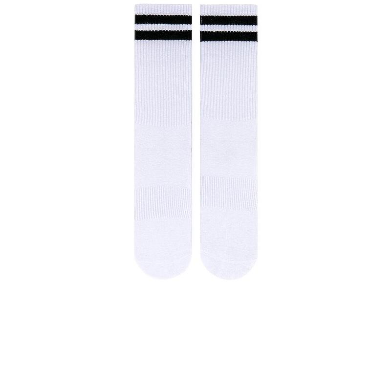 WellBeing + BeingWell Striped Tube Grip Sock in White