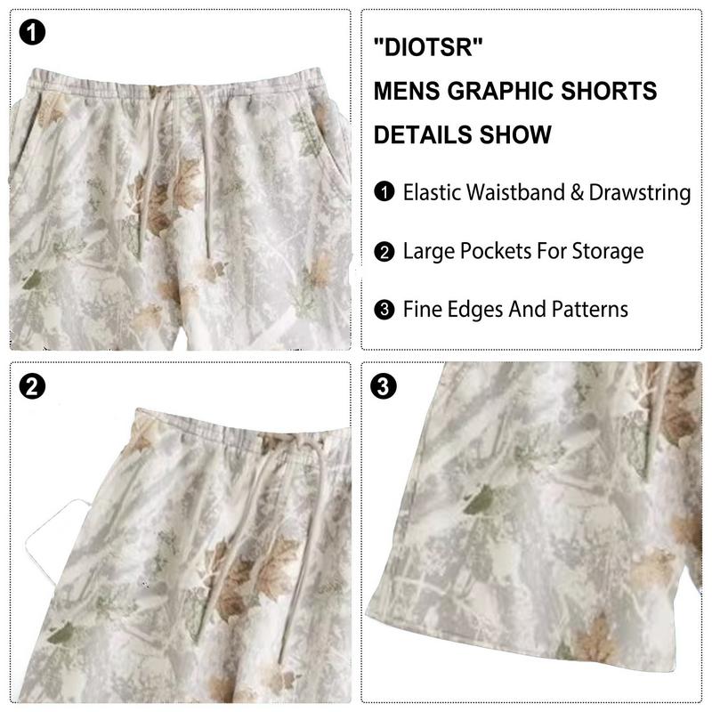 Unisex camo Shorts for Outdoor Activities with Maple Leaf Prin