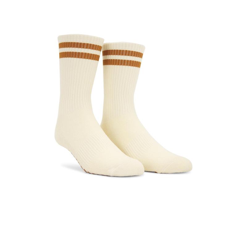 WellBeing + BeingWell Striped Tube Grip Sock in White