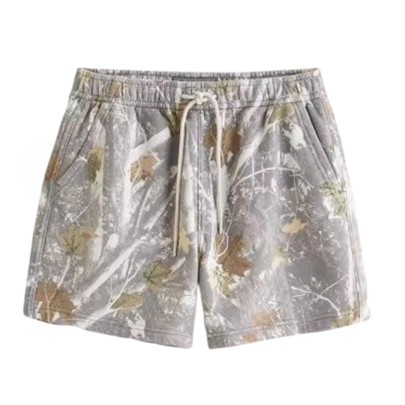 Unisex camo Shorts for Outdoor Activities with Maple Leaf Prin