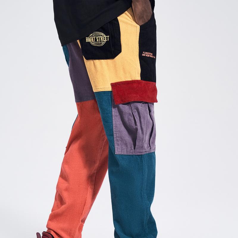 Niepce Unisex Patchwork Trousers Urban Streetwear Colorful Cargo Pants