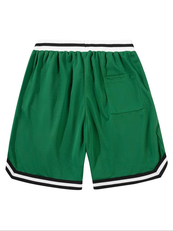 Men's Regular Fit Plain Patched Pocket Drawstring Waist Shorts, Casual Breathable Comfortable Shorts for Summer, Men's Bottoms for Daily Wear