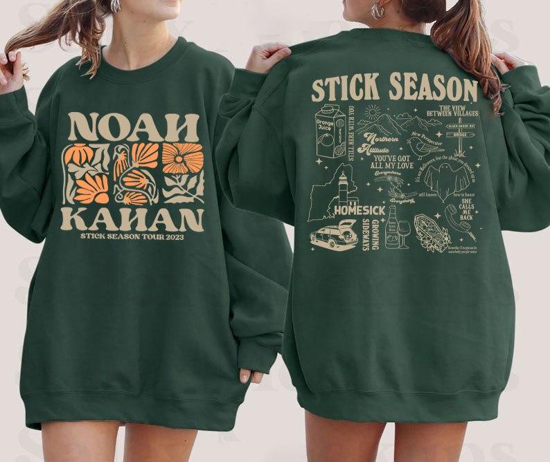 Vintage Stick Season Tour 2023 Sweatshirt, 2 Sides Noah Kahan Stick Season Tour 2023, Kahan Folk Pop Music Shirt, Country Music Shirt