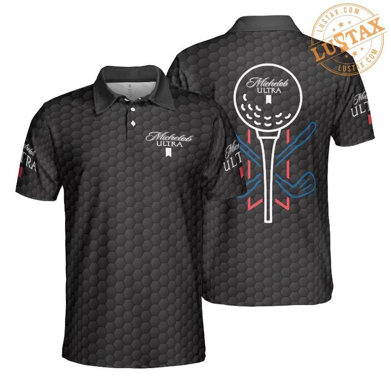 Golf Club Ft Beer Michelob Ultra Golf Black Polo Shirt All Black Print 3D Polo Shirt Idea Gift Beer Lover