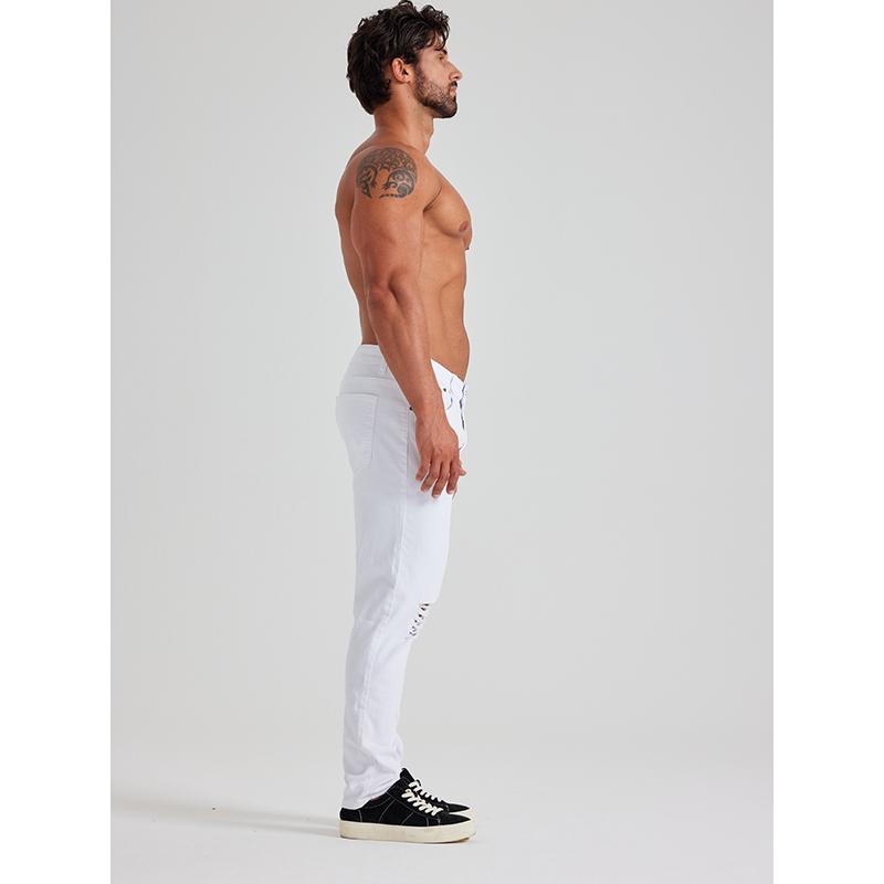 * LONGBIDA Sculpted Style Rupped Skinny Jeans Stretch Slim Fit For Men N Denim Fabric