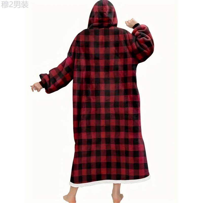 Cozy Flannel Hooded Robe for Men - Soft, Breathable, Skin-Friendly Loungewear with Pockets - Perfect for After Bath Relaxation Menswear Collar