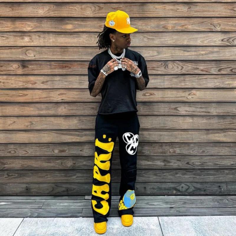 High Street Personality Street High Street Pants Men and Women Loose Printed Trousers Fashion Pants Casual Hot Sale