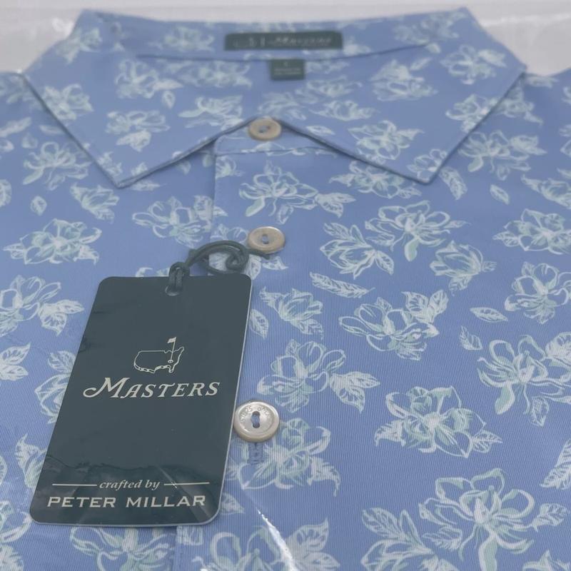 2024 Masters Peter Millar Augusta National Blue Azalea Polo Shirt LG NWT