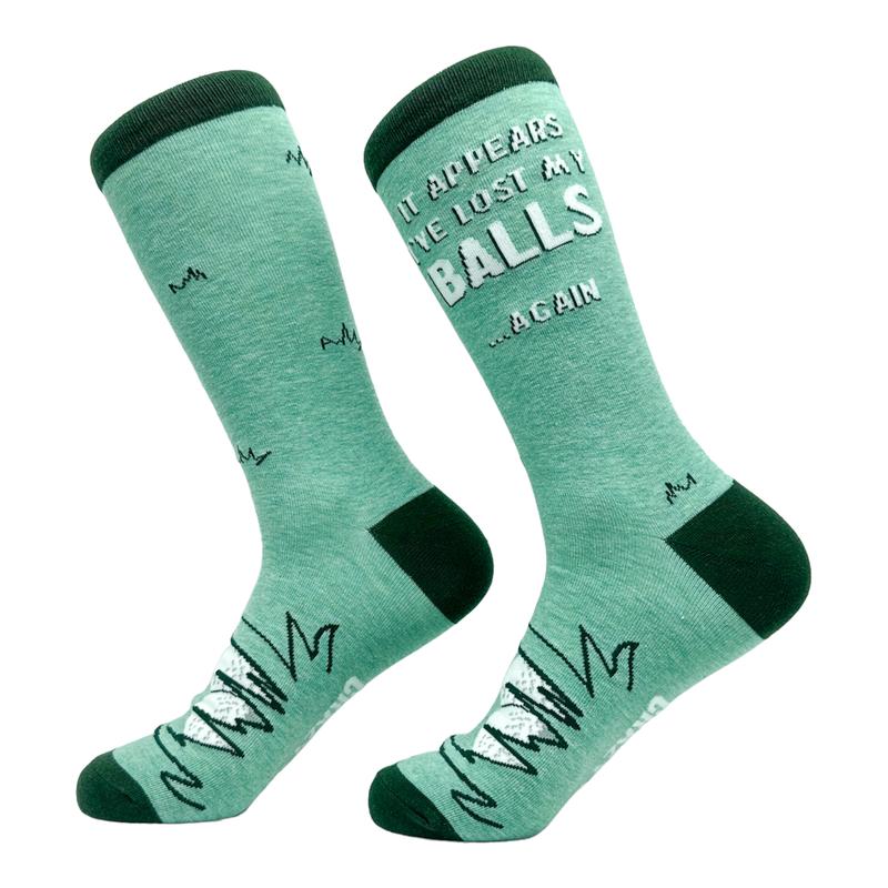 Men's It Appears Ive Lost My Balls Again Socks Funny Golfing Footwear Funny Socks