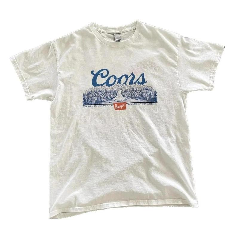 Vintage Style Coors Banquet Blue Mountain T-Shirt, Men's Vintage Tees, Sarcastic Humor T-shirts, Graphic Tees, Unisex, Cotton, Short Sleeve