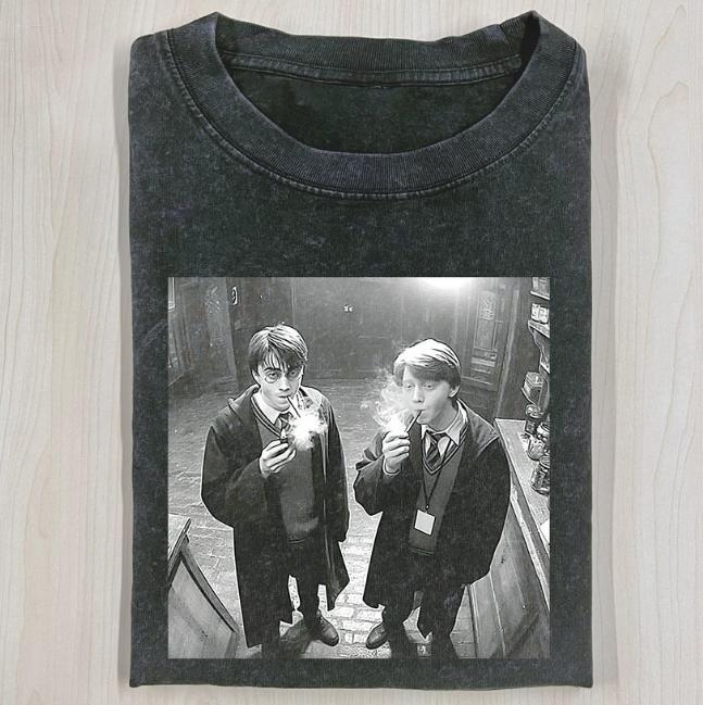 HARRY AND RON SMOKING SHIRT, HARRY POTTER Funny Tee, Movie Shirt, Halloween Shirt, Unisex T-Shirt, Gift For Men Women