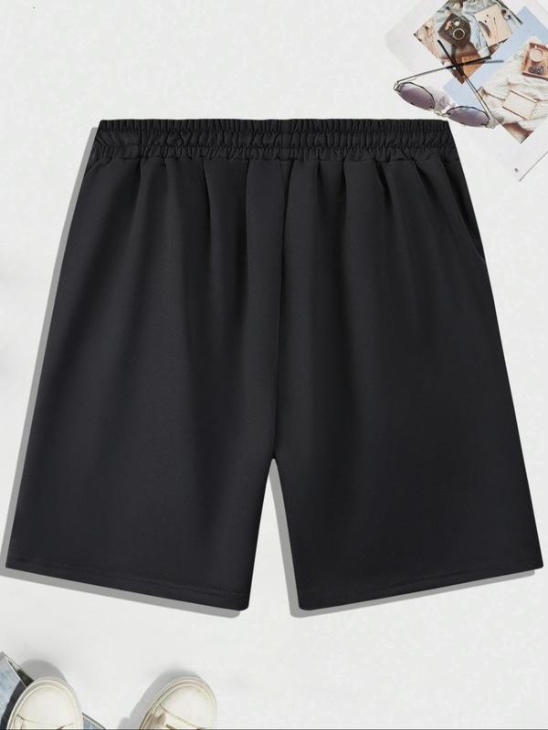 Men's 3pcs Solid Drawstring Waist Shorts, Loose Basic Casual Pocket Shorts for Summer, Men's Bottoms for Daily Wear