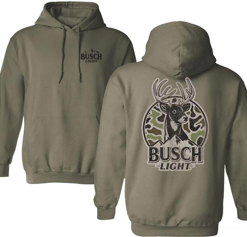 Bussch Light Deer Hunt Two-sided Unisex Hoodie - Sweatshirt, Busch Beer Lovers, Hunting Season Tee