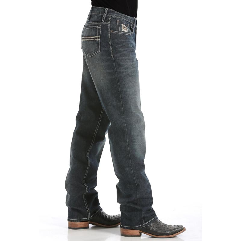 C.i.n.c.h Men's White Label Relaxed Fit Mid Rise Jeans Dark Stonewash