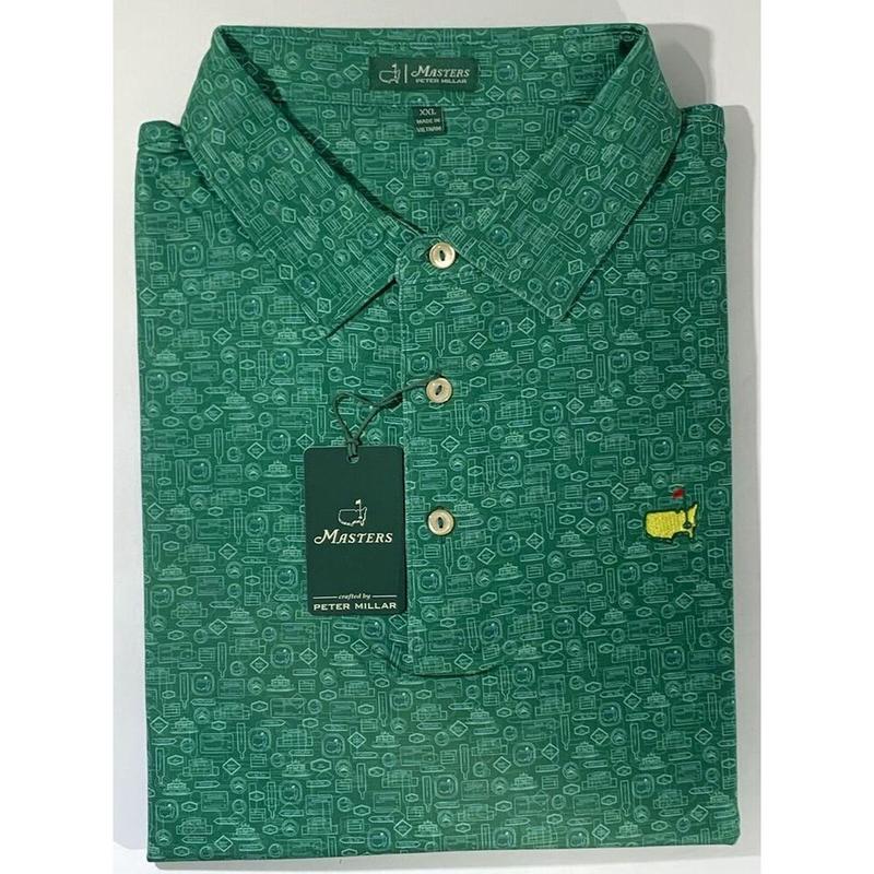 Masters Peter Millar Polo golf Shirt Full Size S - 5XL evergreen n new PGA For Men