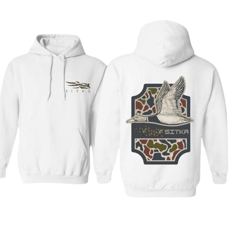 Sitka Waterfowl Hoodie - Camo Duck Design for Men’s Western Wear and Hunting Adventures