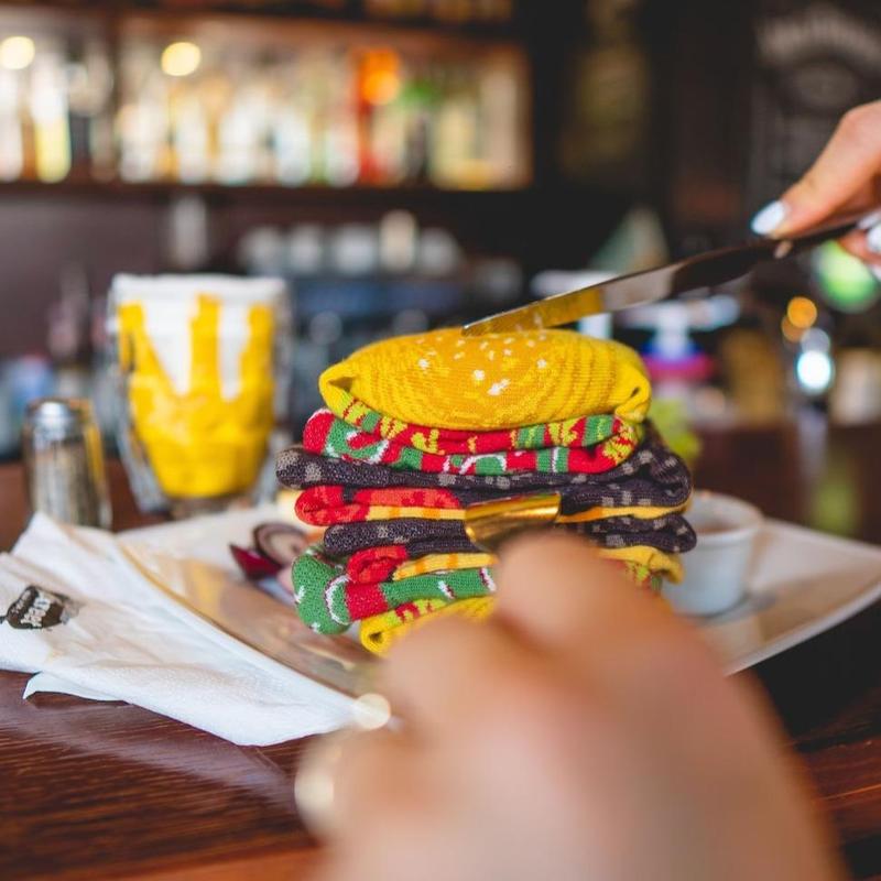 3-Pack Unisex Novelty Burger Socks – Fun Gift for Parties, Holidays, Birthdays, Halloween, and Christmas Stocking Stuffer