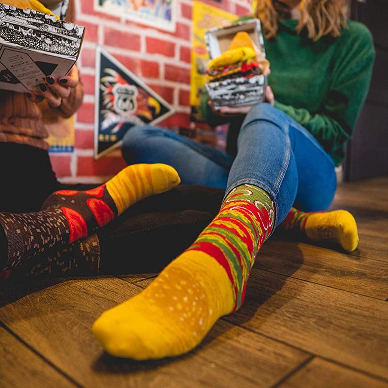 3-Pack Unisex Novelty Burger Socks – Fun Gift for Parties, Holidays, Birthdays, Halloween, and Christmas Stocking Stuffer